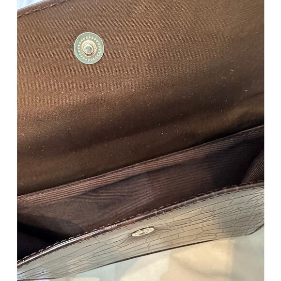 Nine West Brown Faux‎ Alligator Leather Crossbody Purse - Picture 6 of 10